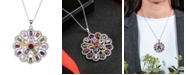 A&M Silver-Tone Multicolored Pendant Charm Necklace